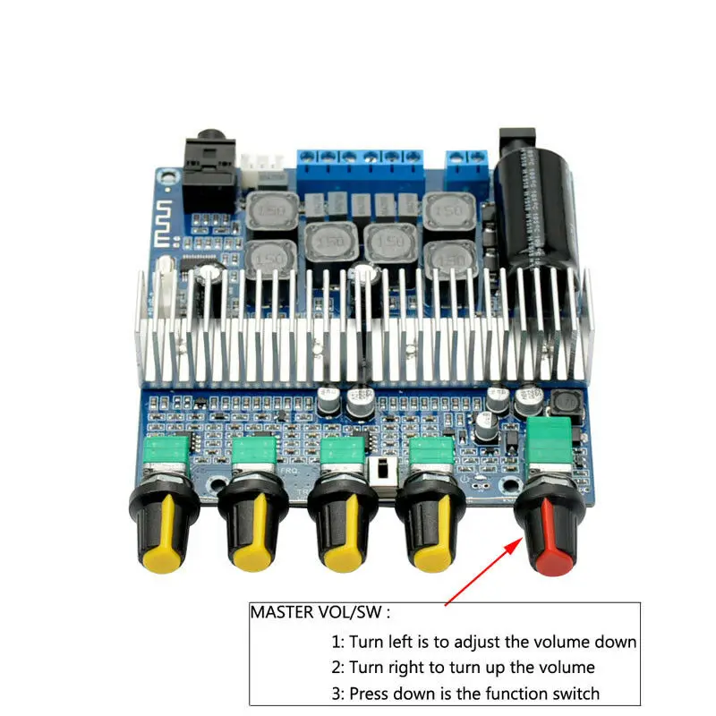 TPA3116D2 DC12V-24V Bluetooth 4.2 Плата аудиоусилителя сабвуфера 2 1-канальная мощность X 50 Вт + 100
