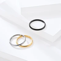 2mm wide simple tungsten steel tail ring temperament couple tungsten gold pair ring fashion simple style ring wedding