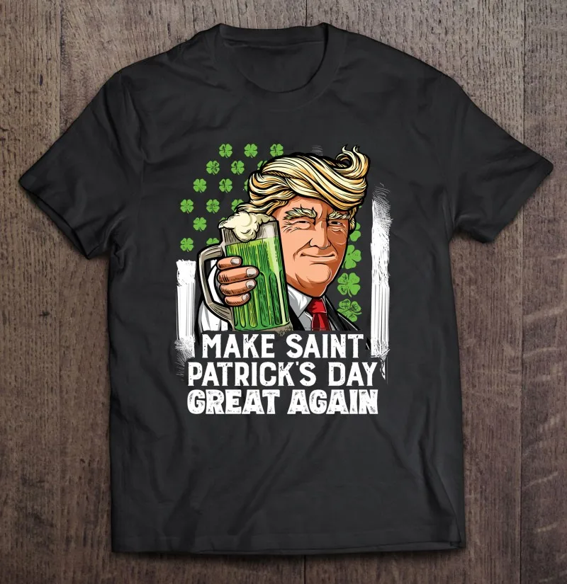 

Мужская футболка с надписью «Make Saint Патрик», большого размера