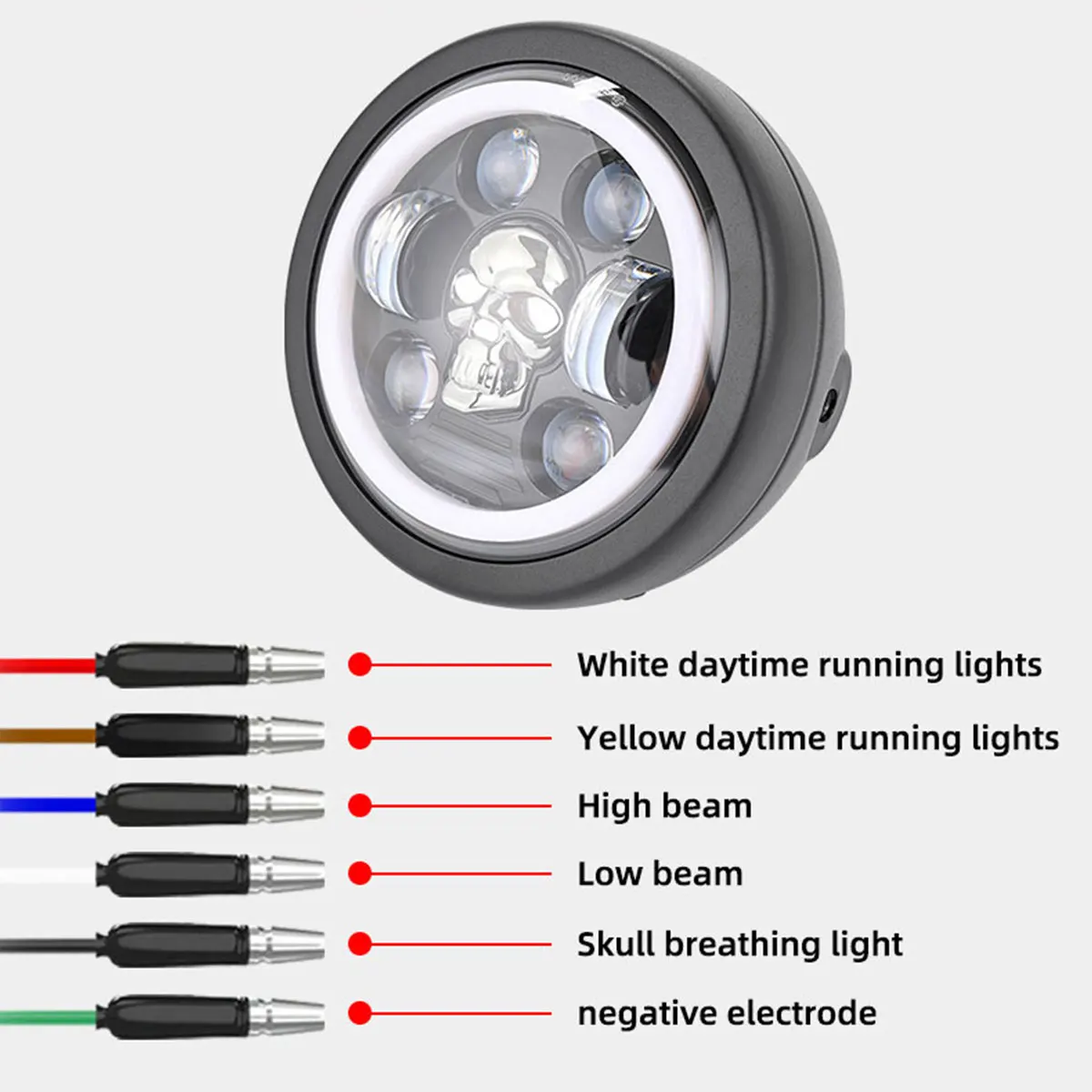 5 75 дюйма фонарь головного света проектор гало кольцо мотоцикла 3/4 дальний