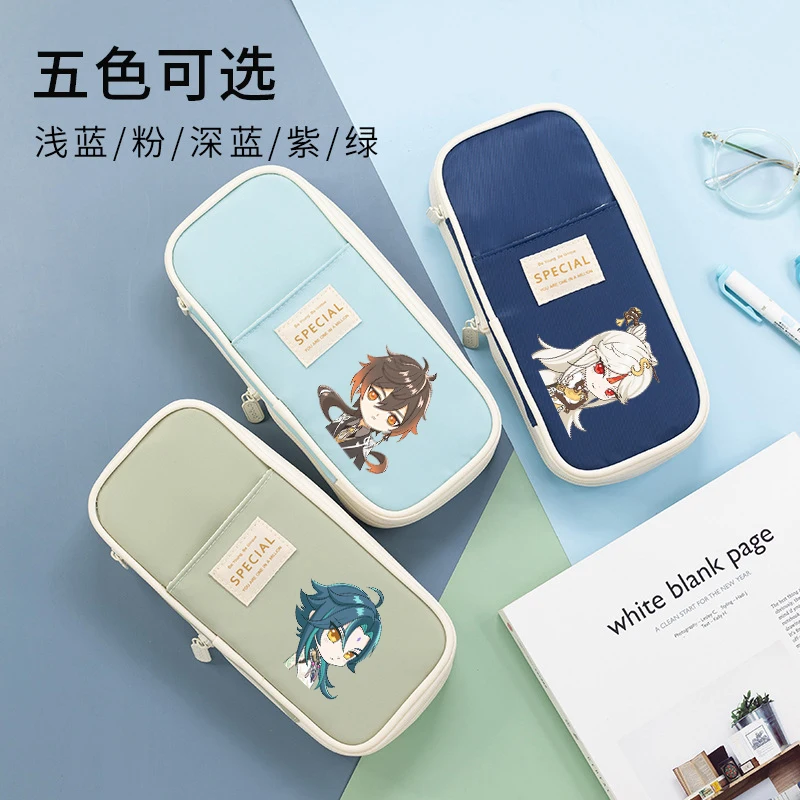 

Genshin Impact Ayaka Jean Qiqi Ningguang Chongyun Zhongli Xingqiu Xiao Xiangling Venti Stationery Storage Bag Pencil Case (1)