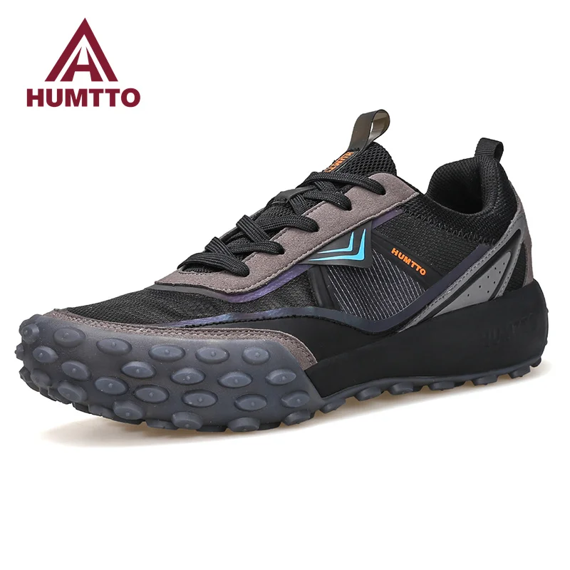 HUMTTO Brand Mens Shoes Non-Leather Sneakers for Men Luxury Designer Black Casual Shoes Man Breathable Summer Running Trainers