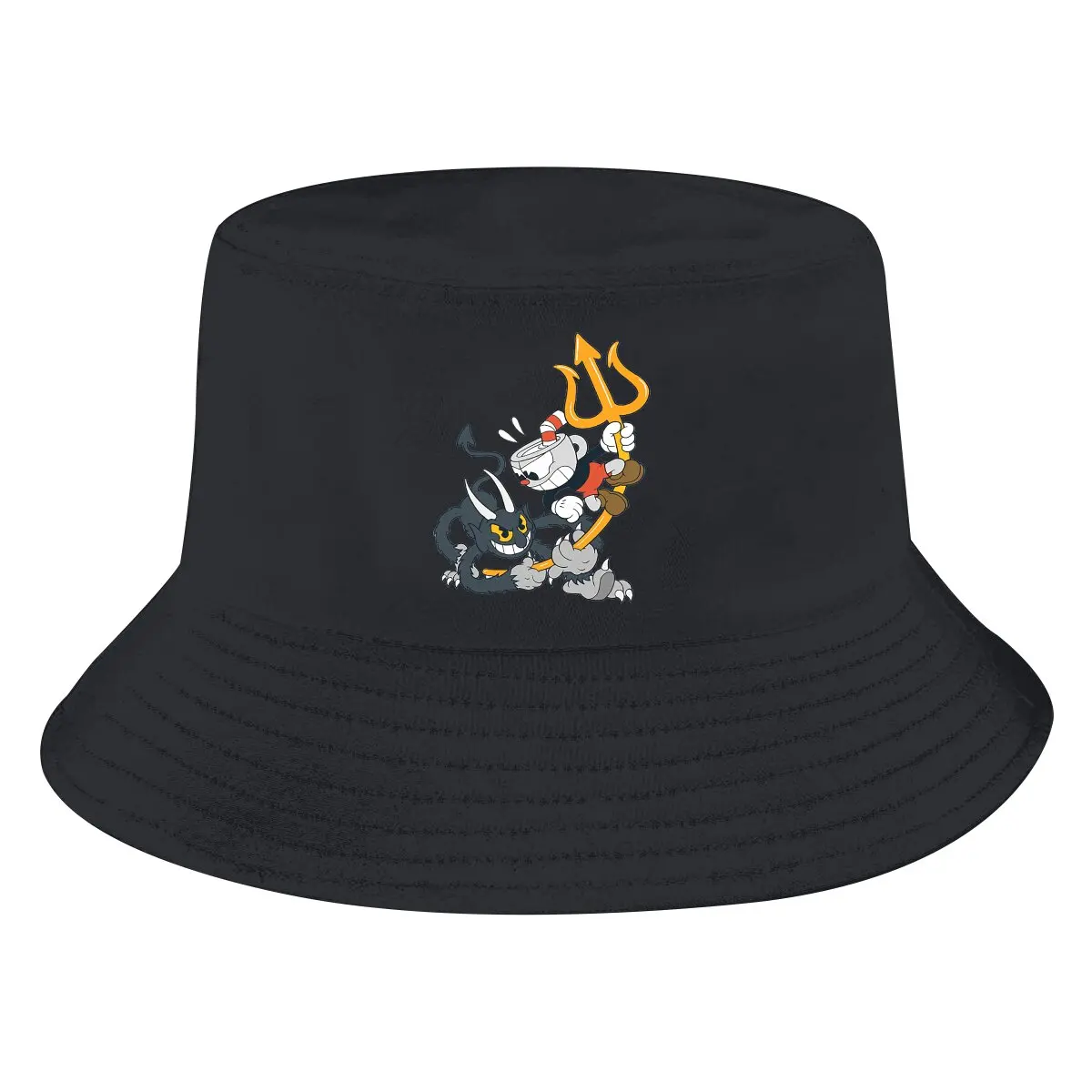 

Fighting With The Devil Unisex Bucket Hats Cuphead Ms Chalice Game Hip Hop Fishing Sun Cap Fashion Style Designed