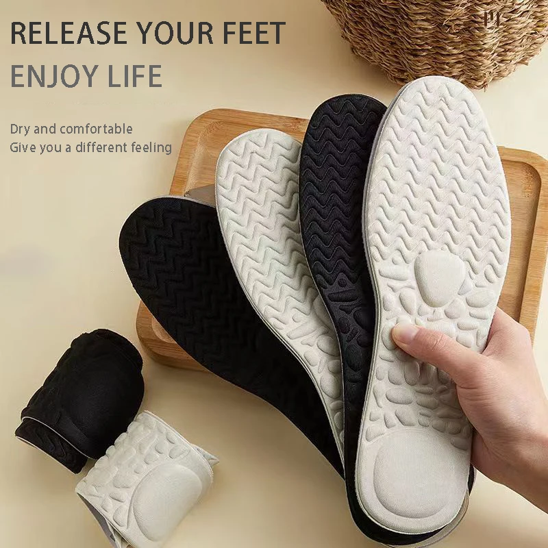 

4D Memory Foam Insole For Shoes Woman Men Soft Arch Support Breathable and sweat wicking Plantar Feet Care Pads Sports Insole