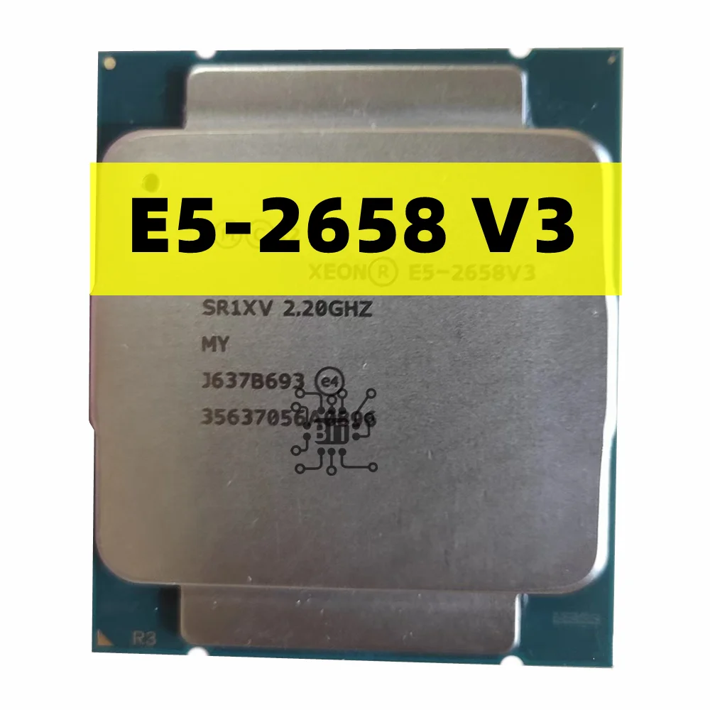 Оригинальный процессор Xeon E5-2658 V3 E5 2658 2 20 ГГц 30M 12 ядер 22 нм 105 Вт GT/s LGA2011-3 Бесплатная