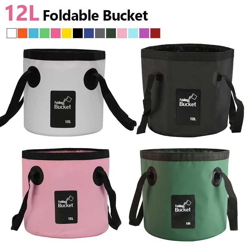 

Портативное складное ведро 12 л, сумка для хранения воды для путешествий на открытом воздухе, водонепроницаемая сумка для воды, складное ведро для рыбалки/Мойки автомобиля