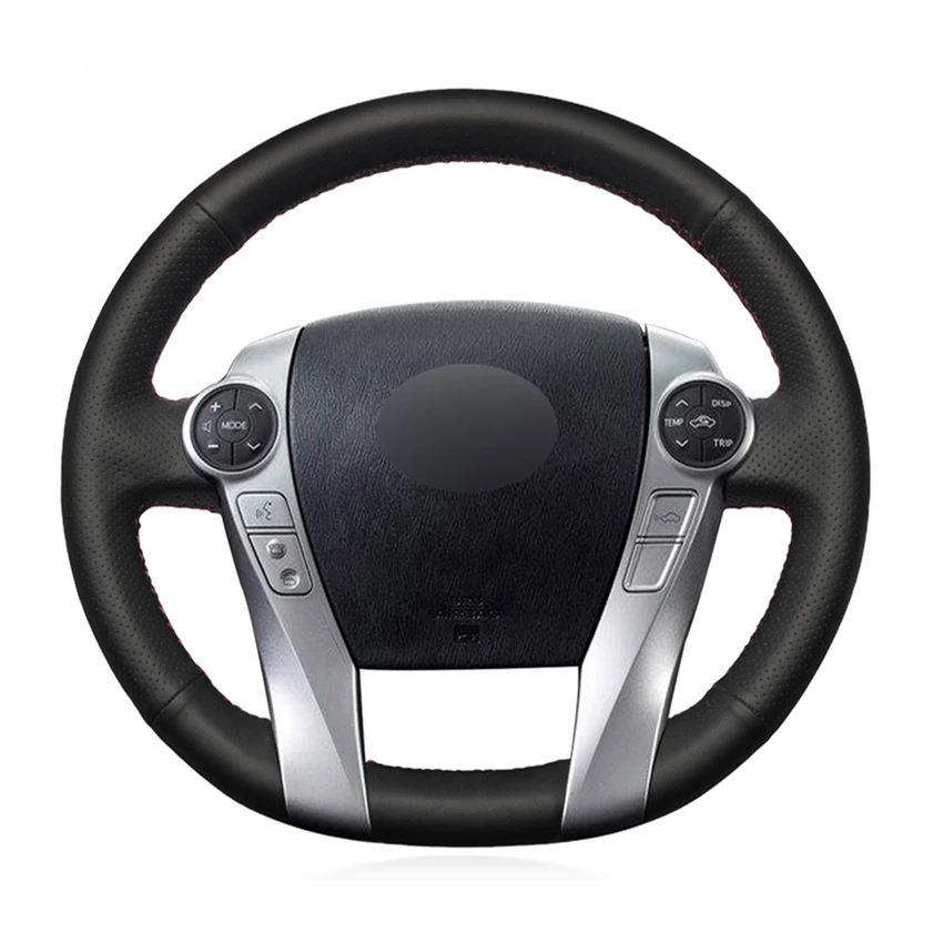 

Black Artificial Leather Handsewing No-slip Car Steering Wheel Cover for Toyota Prius 30(XW30) 2009-2015 Prius C(US)2012-2017