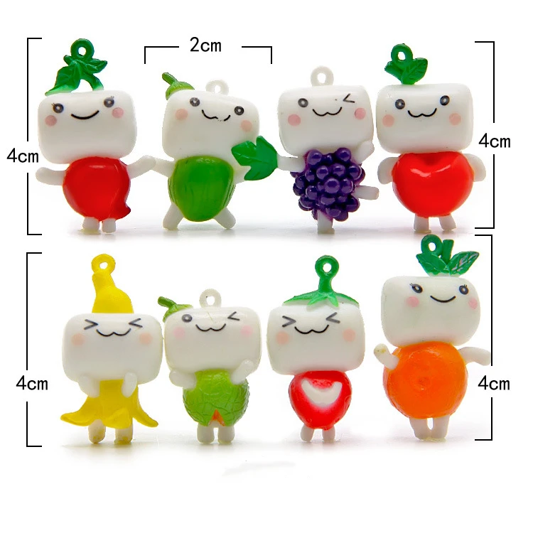 

8 шт./компл. аниме Мультяшные персонажи на пару хлеб фрукты человек экшн-игрушки Фигурки миниатюрные игрушки микро ландшафт садовое украшен...