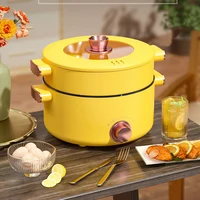 2.5L Electric Mini Rice Cooker Steamed Portable Rice Electric Frying Pan Home-cooked Vegetable Fried Soup Baking Non-stick 220v