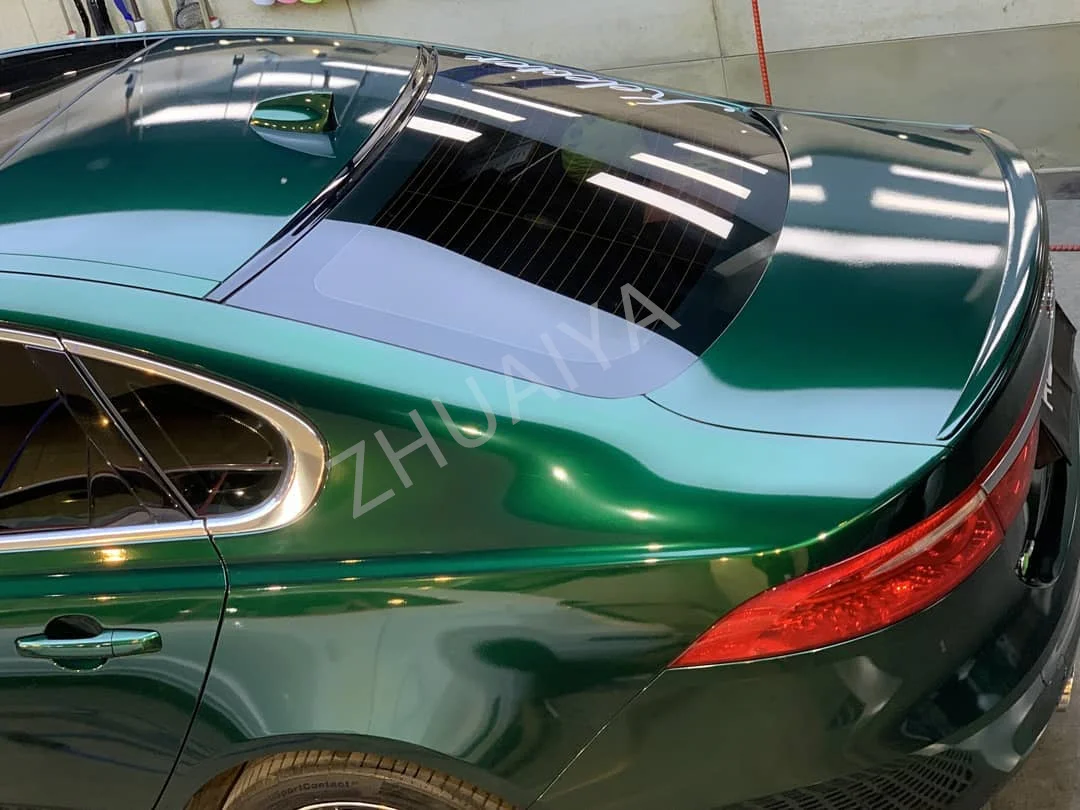 ZHUAIYA Глянцевая алюминиевая лесная зеленая виниловая оберточная пленка яркая 1 52*18