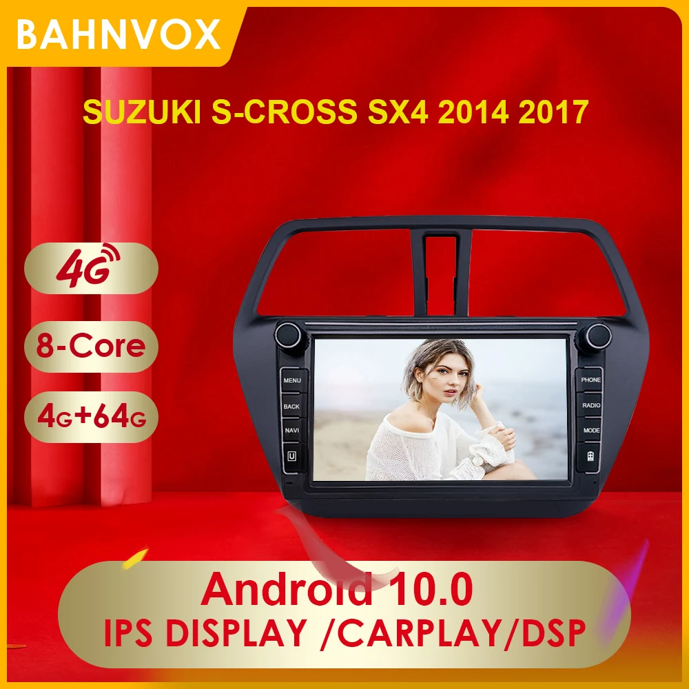 

2 Din Android 10,0 автомобильный радиоприемник, мультимедийный плеер для suzuki s-cross sx4 2014 2017 Carplay DSP 4G IPS, Автомобильная GPS-навигация