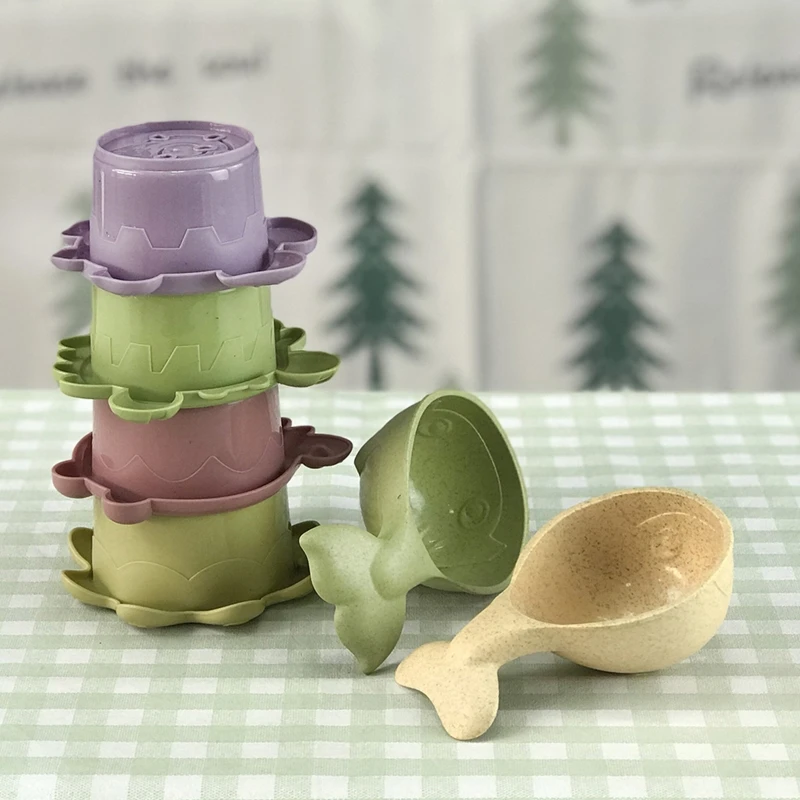 

Hourglass Stacking Cup Bite Free Bath Playing Toy Easter Gift Watering Pot Gift