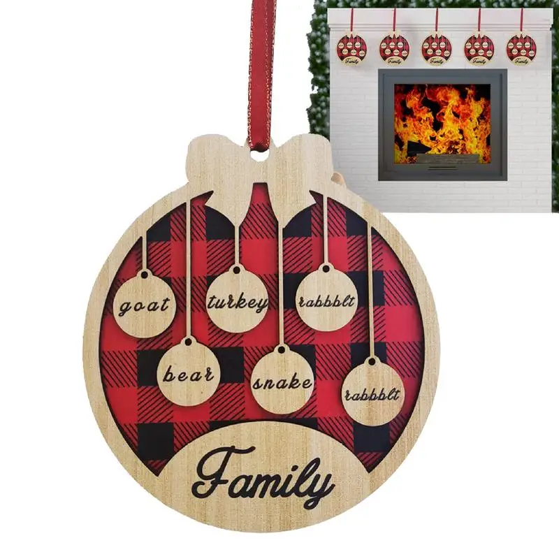 

Christmas Family Ornaments Pers0nalized Wooden Christmas Decor With Lanyard Family Ornament Tree Decoration For Branch Window