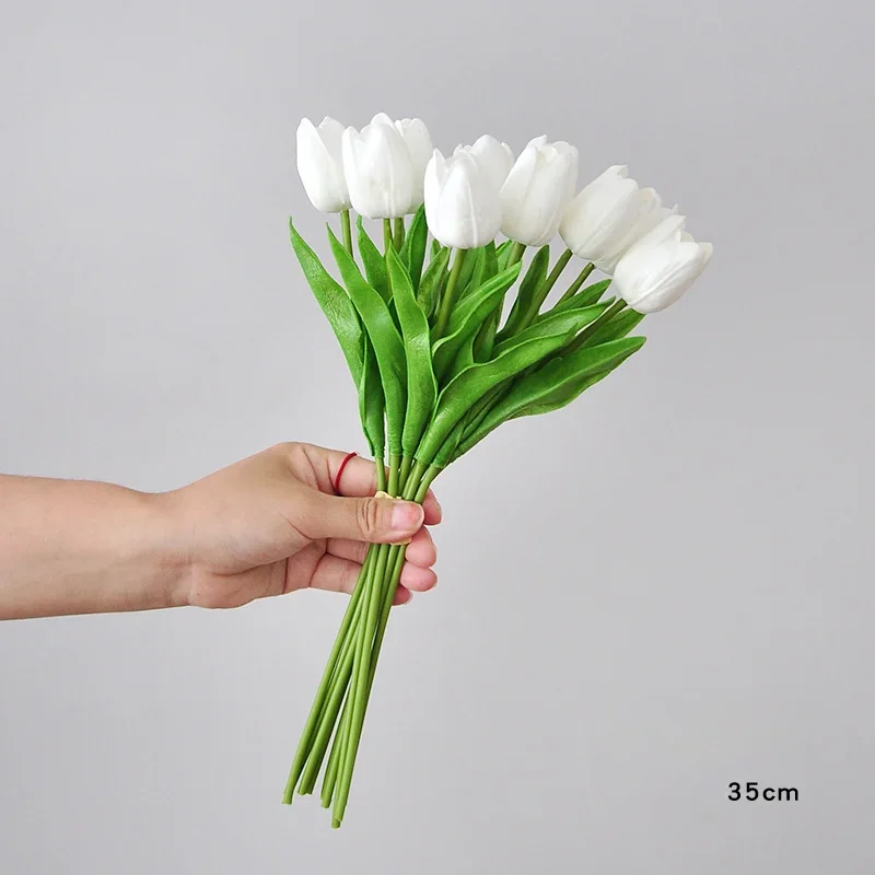 Букет искусственных тюльпанов 35 см 10 головок современное минималистичное