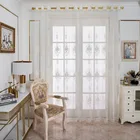 Европейские тюлевые занавески с вышивкой для гостиной, кружевные оконные шторы для девочек, спальни, прозрачные Занавески с цветочным рисунком, занавески