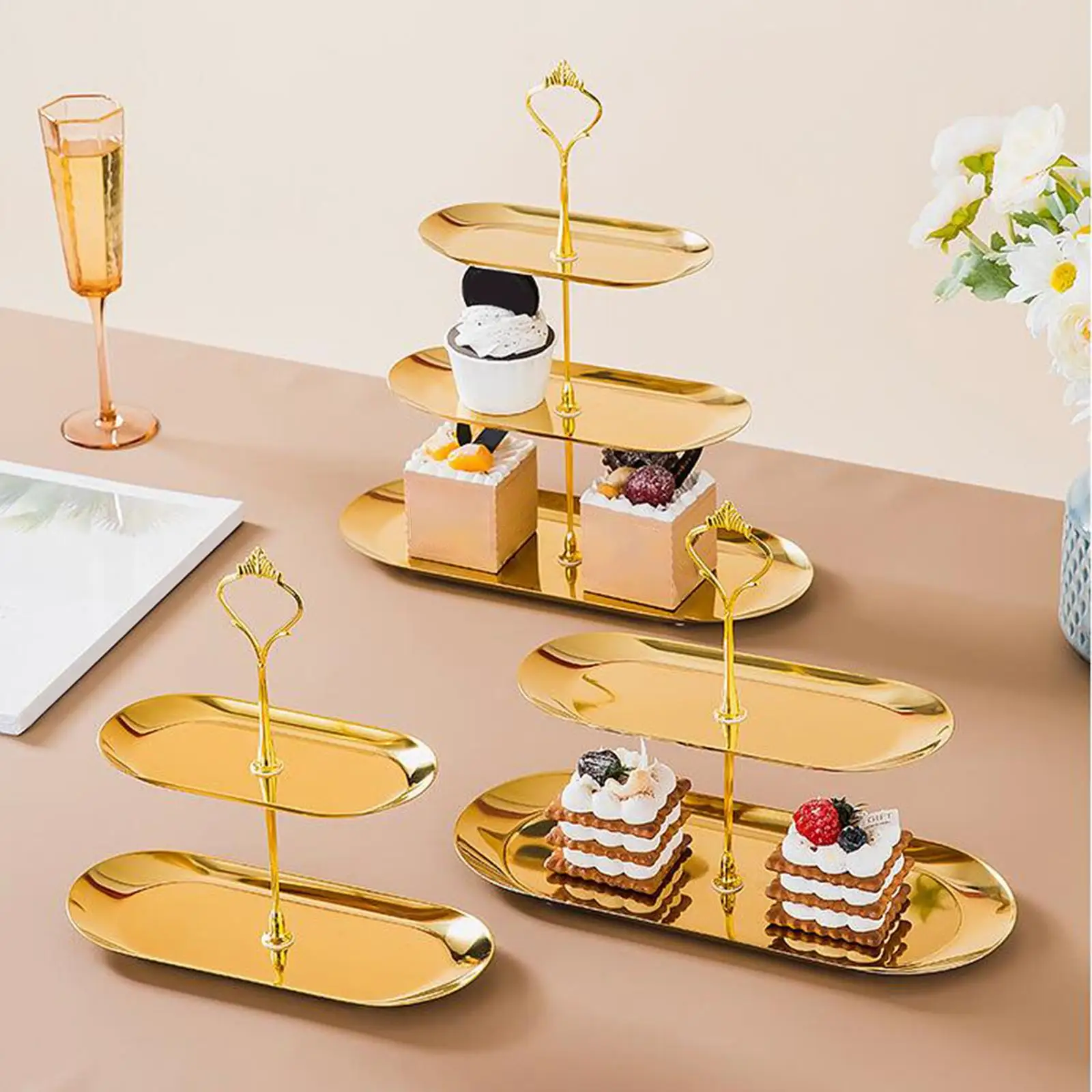 

Stainless Steel Jewelry Tray Accessory Tray Holder Dish Jewelry Organizer Metal Tray for Glasses Earrings Bedroom Dresser Vanity