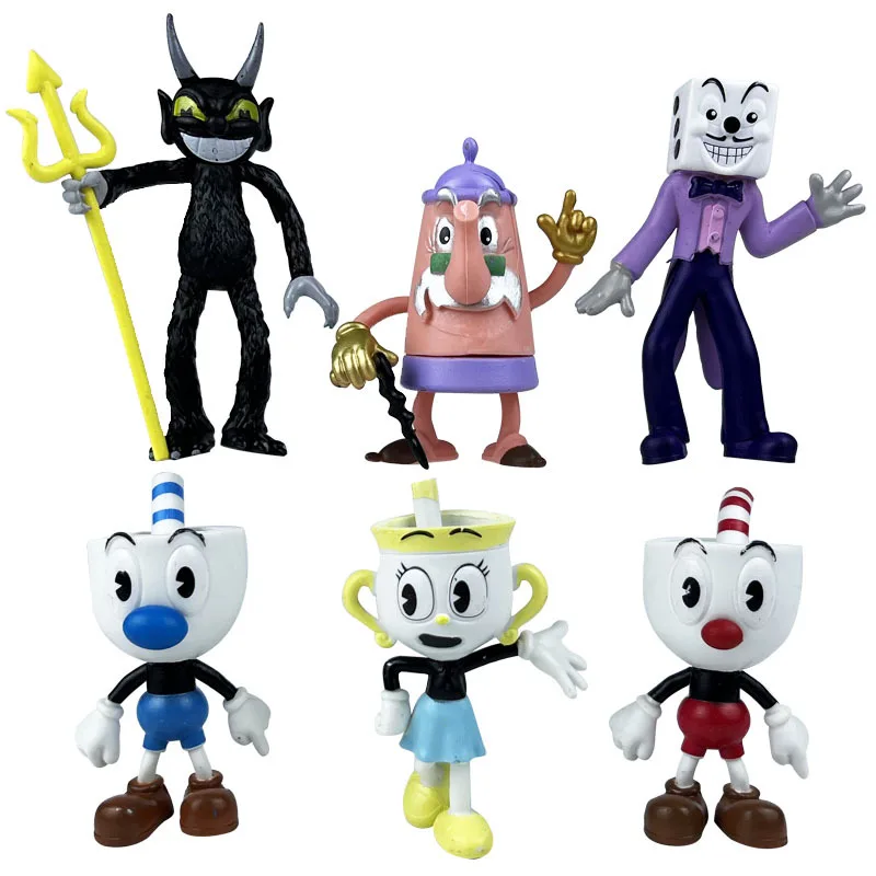 

3.6-4 Inch Kawaii Cuphead Action Figure Anime Cup Head Doll Toy Figures Decoration Ornaments Toys for Kids Chiristmas Gift