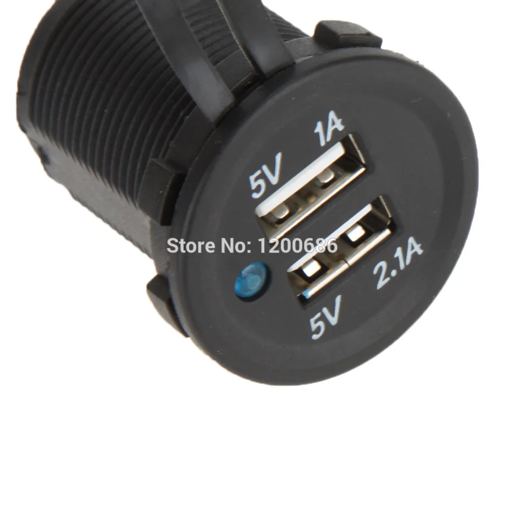 

Waterproof 2 port Duel USB Charger Outlet 1A 2.1A for Panel Mount Motorcycle car power inverter