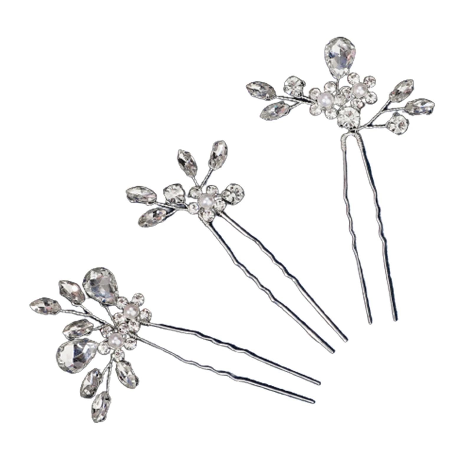 

3-4pcs U Shape Chinese Hairpins Hypo-allergenic Hair Chopsticks with Rhinestones for Birthday Thanksgiving Day Gift Newly