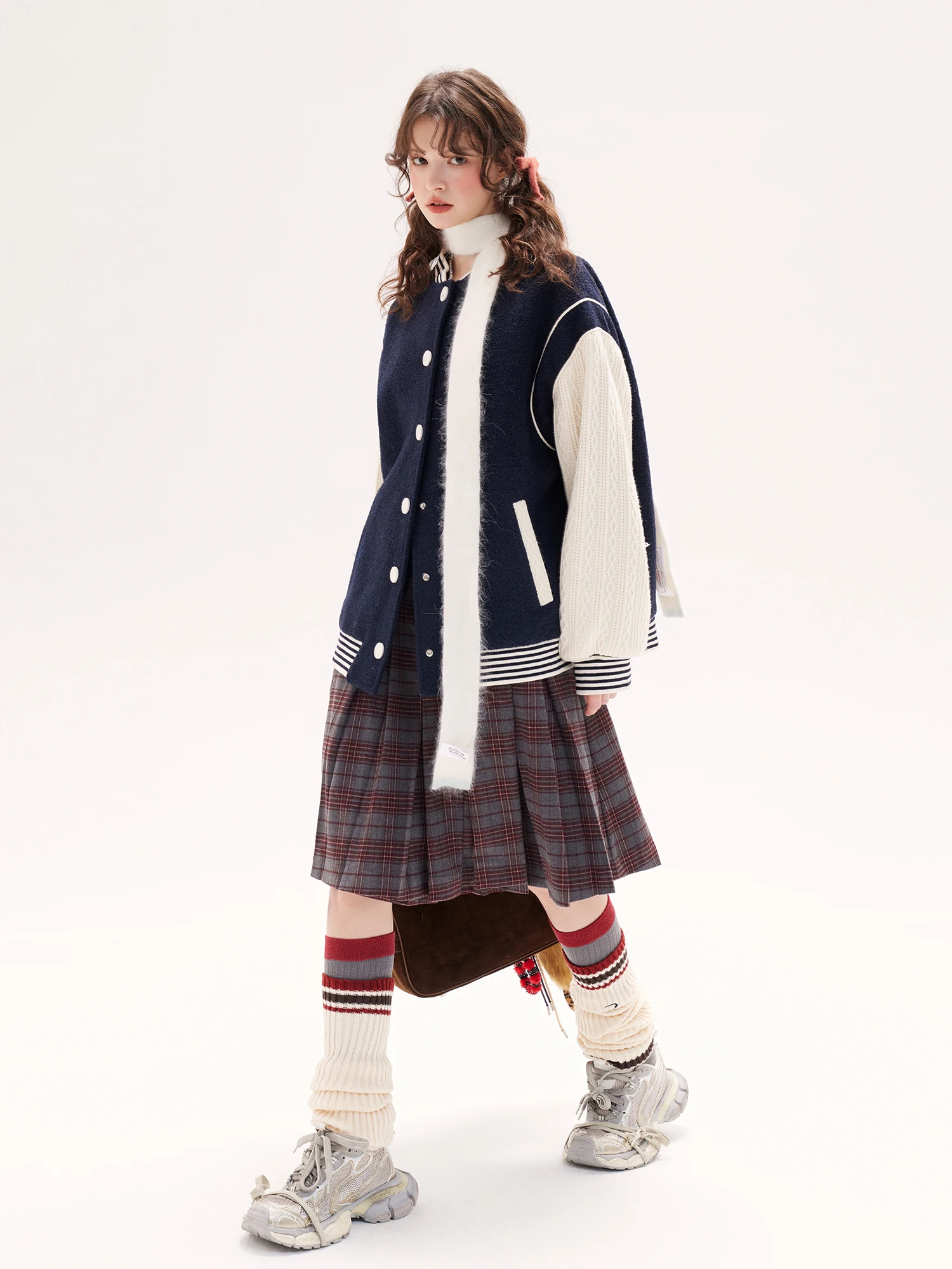 2024 зимняя шерстяная куртка в консервативном стиле женская американская цветная