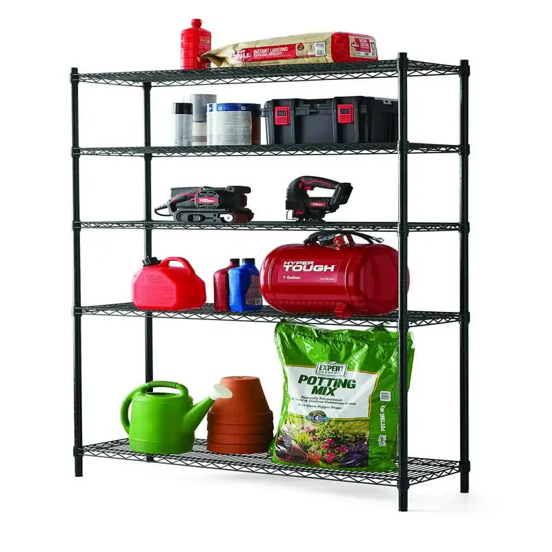 

Duty 5 Tier Wire Shelf, Black, 3000 lb Capacity Bathroom shelves Bathroom organizer and storage Bathroom accessories Shelf Bathr