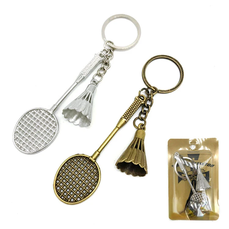 

Брелок «бадминтон» из металлического сплава в стиле ретро, экзотический креативный подарок для стадиона, сувенир, модные автомобильные акс...