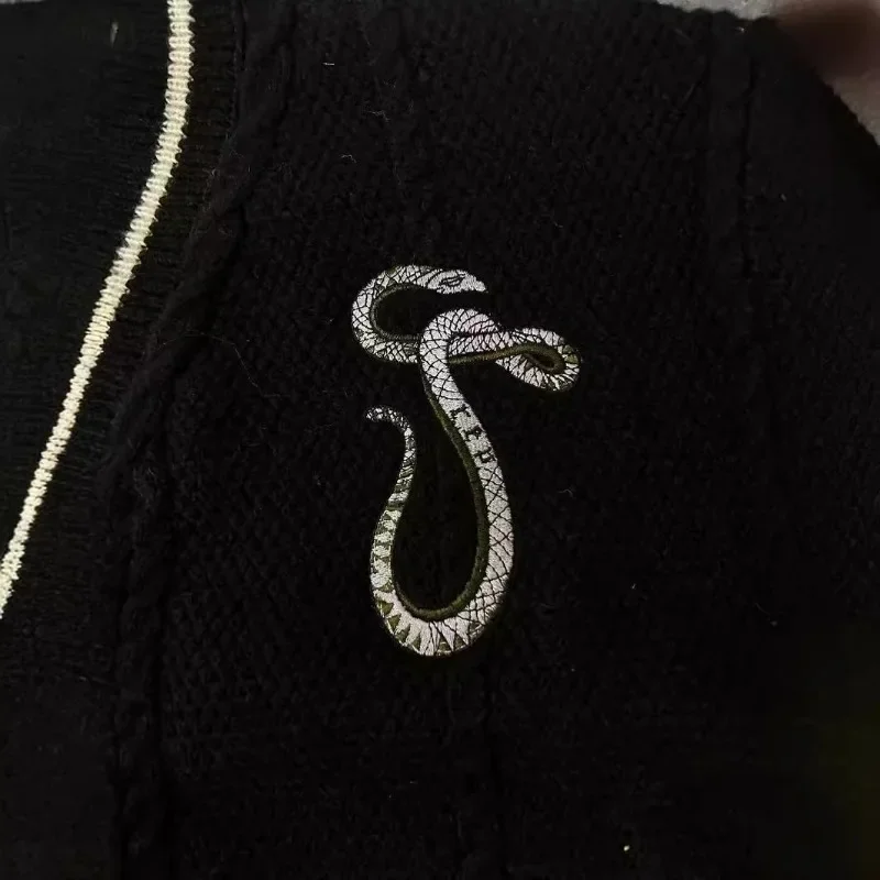 Модный повседневный винтажный кардиган с вышивкой и v-образным вырезом