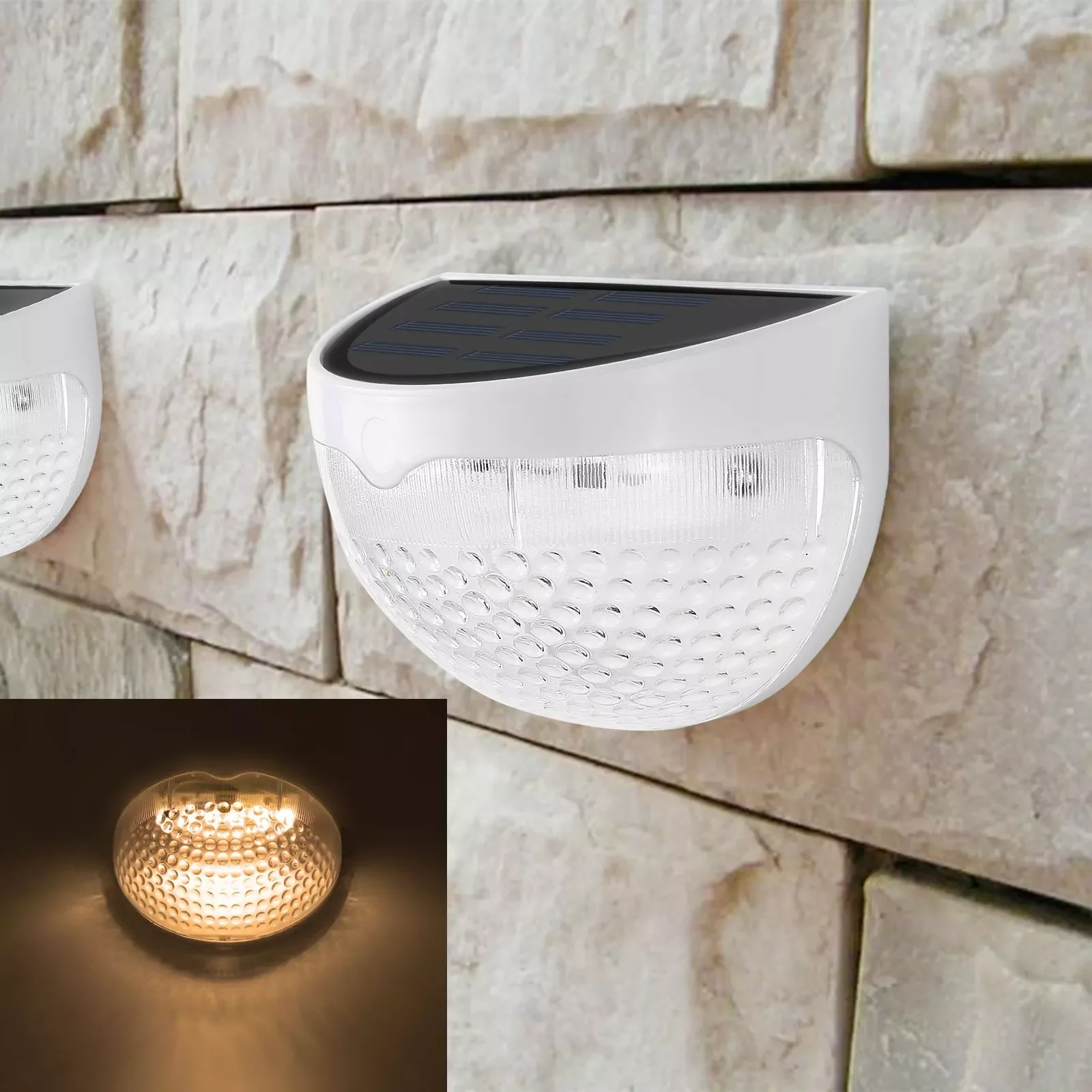 

Solar Fence Light Powered Outdoor Semi-Circle Wall Lights Garden Mount Decorative Deck Lighting