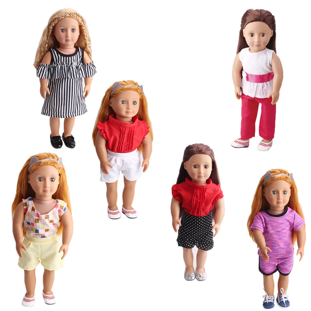 

New 43Cm Princess Doll Dress High-End Suit Top + Shorts Fashion Doll Dress Skirt Suit The Best Gift Girl Toy