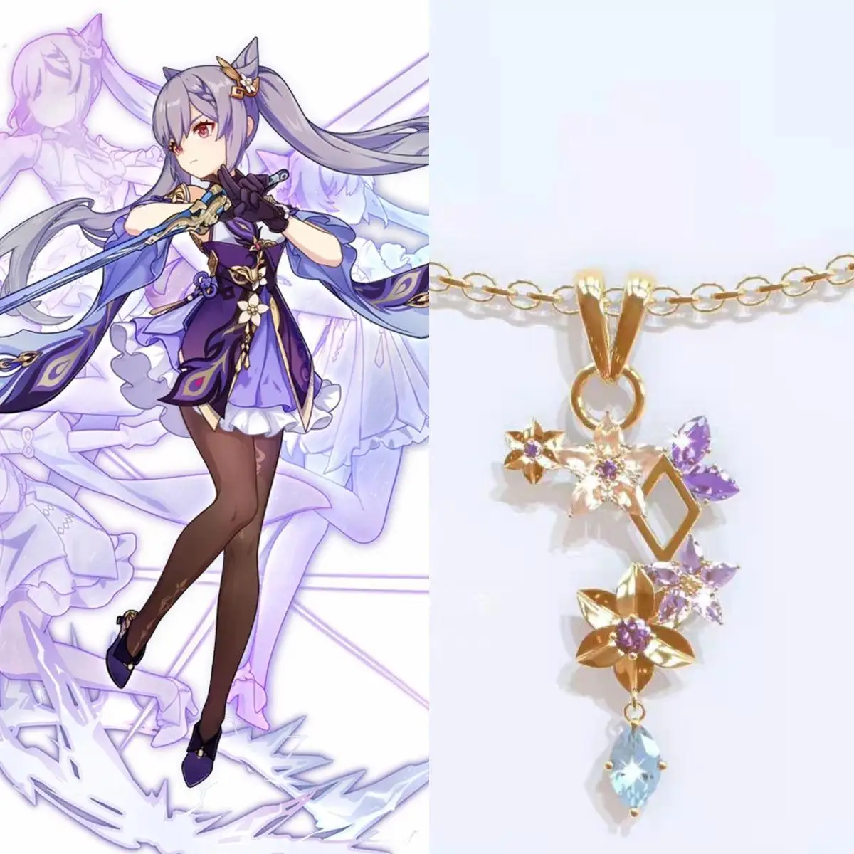 

Genshin ударное ожерелье для женщин и мужчин модные украшения из циркония цепочка для ключицы Xiao Kazuha Tartaglia Venti Keqing Подвеска Ожерелье