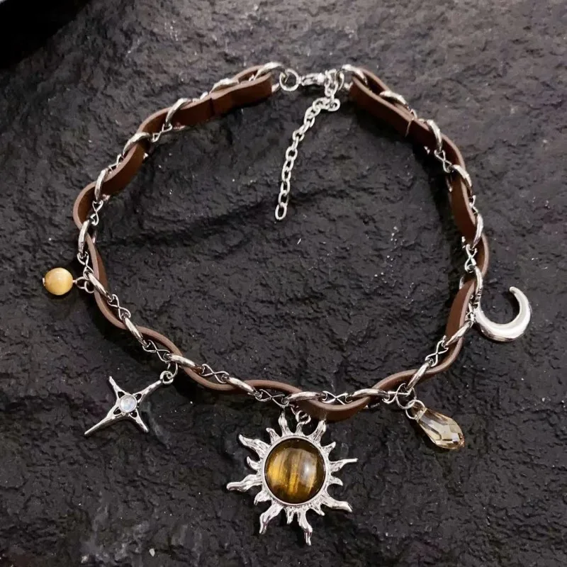 Кожаное ожерелье HuanZhi с подвеской в стиле меридиана