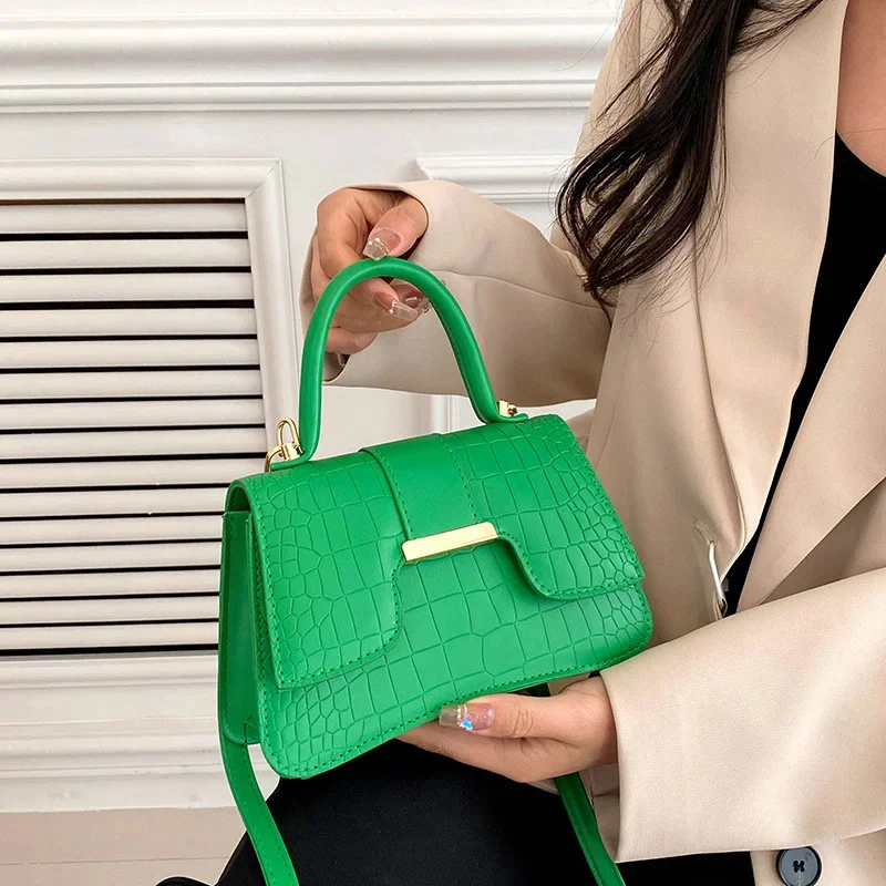 

Spring Crocodile Shoulder Bag For Women PU Leather Satchel Bag Luxury Crossbody Bag Fashion Lady Handbag Shopping Purse