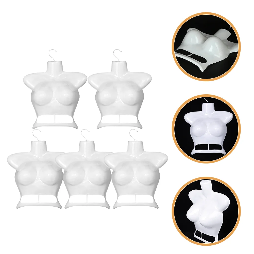 

5 Pcs Women Dress Woman Coat Hanger Garment Display Girls Top Model Rack Plastic Clothes Showing