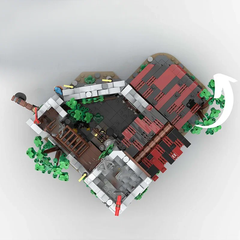 Средневековый замок модель MOC строительные кирпичи племенный Stronghold модульные
