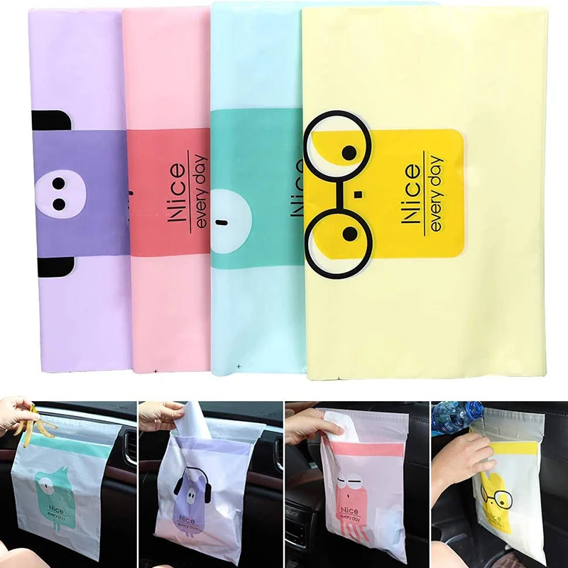 

20pcs Car Garbage Bag 24*30cm Adhesive Car Garbage Can Cleaning Bag Interior Supplies Front Seat Paste Without Leaving Any Trace