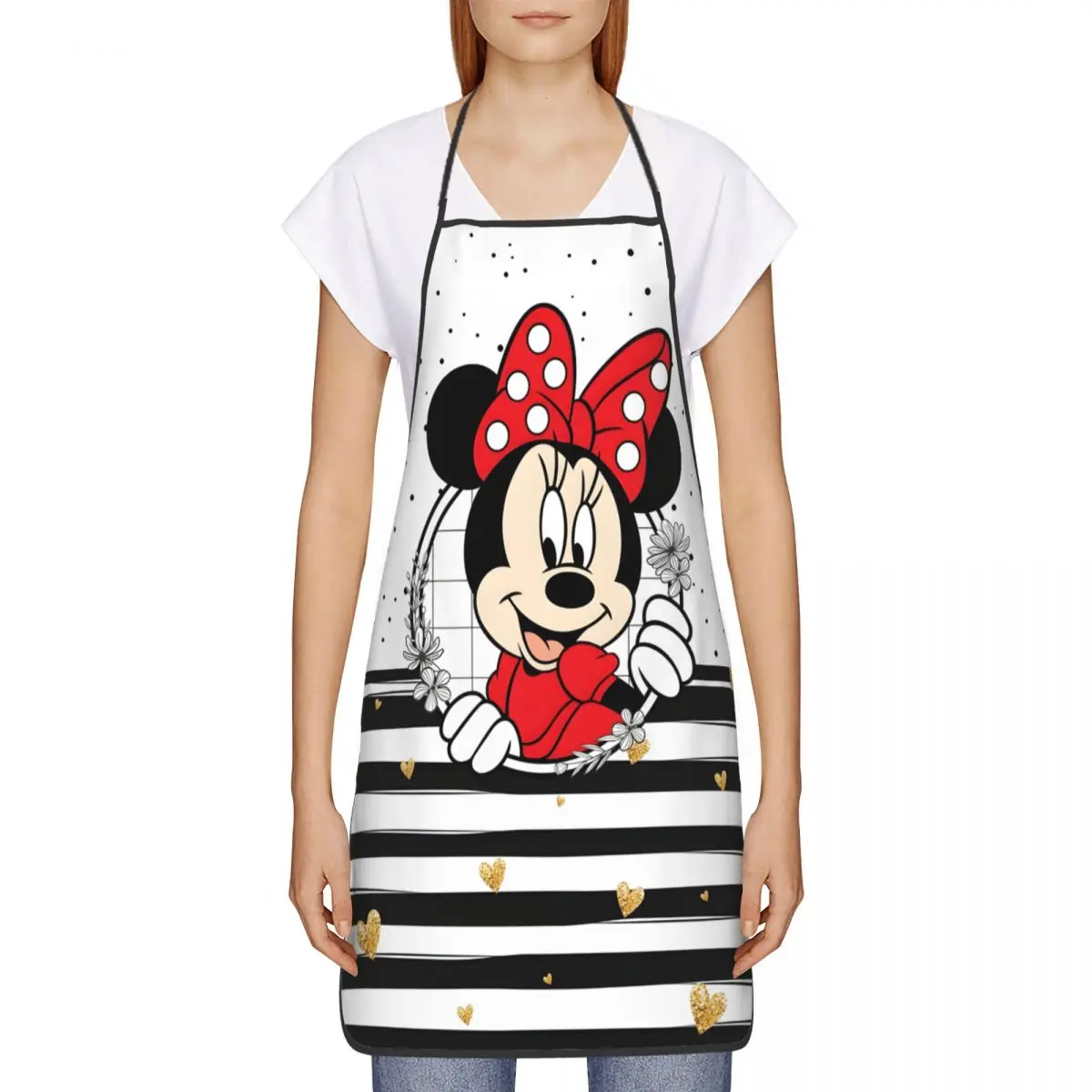 Милый Кухонный Фартук унисекс с Минни Маусом на заказ кухонный фартук для