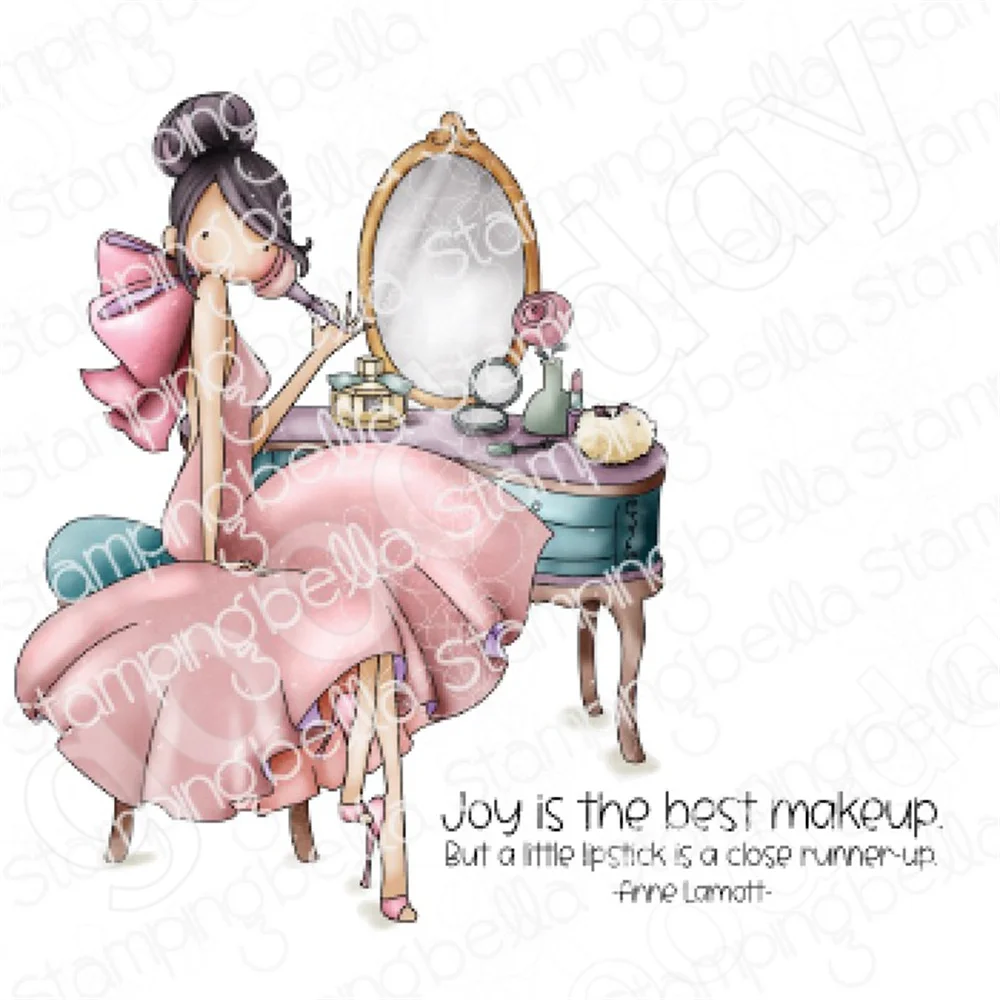 

New Girl and Her Vanity Cutting Dies Stamps Scrapbook Diary Decoration Stencil Embossing Template Diy Greeting Card Handmade