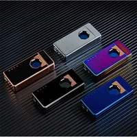 new creative dual arc usb lighter led display flameless pulse unusual lighter cigarette accessories small gift for men