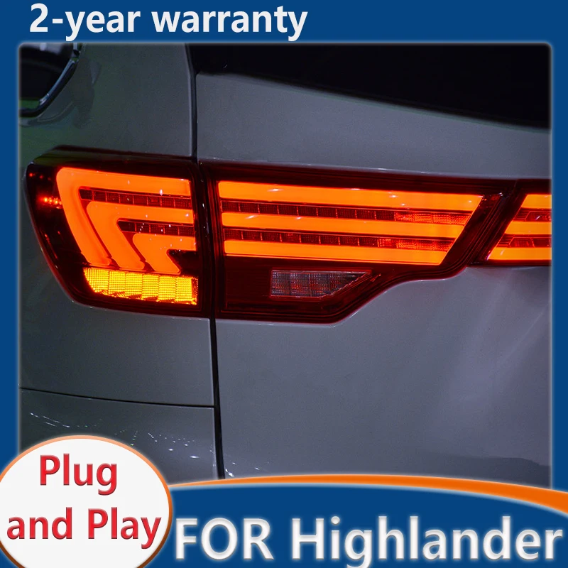 

Tail lamp For Toyota Highlander taillight 2015-2018 Kluger LED Dynamic Taillights Rear Fog Lamp Turn Signal Reversing Brake