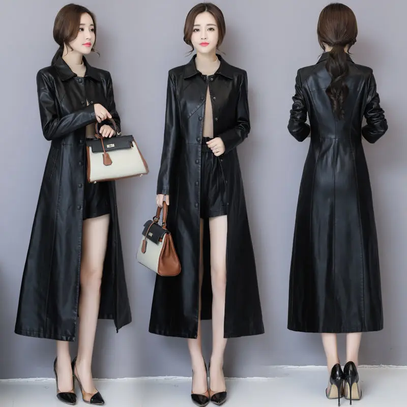 

New Women Autumn Winter Faux Leather Jacket Female Solid Oversized Style Female Faux Coat Outerwear Black Biker Jackets A131