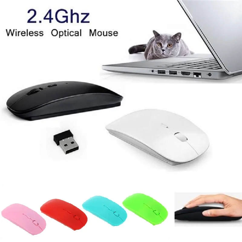 

1600 DPI USB Optical Wireless Computer Mouse 2.4G Receiver Super Slim Mouse For PC Laptop