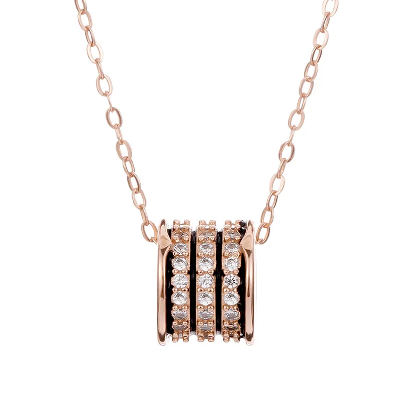 

New Style Small Waist Necklace S925 Silver Collar Chain Women's Micro Set Spring Pendant Charm Red Neck Chain silver necklace