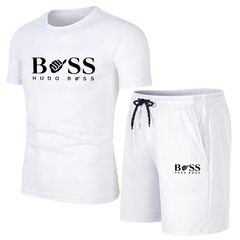 2023 New men's summer fashion luxury sports suit T-shirt shorts fresh breathable casual jogging suit quality popular sportswear