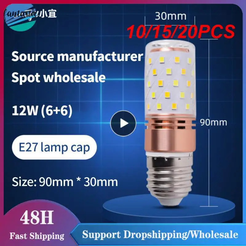 

10/15/20PCS Replace European Lamp Ultra Bright Head Strong Light Led Bulb Lamp Corn Bulb Light Hot Wholesale Newest