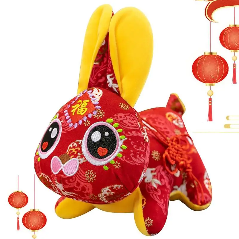 

20cm 2023 Cute Chinese New Year Rabbit Stuffed Animals Plush Toy Lunar Year Zodiac Bunny Ornament Valentines Gift