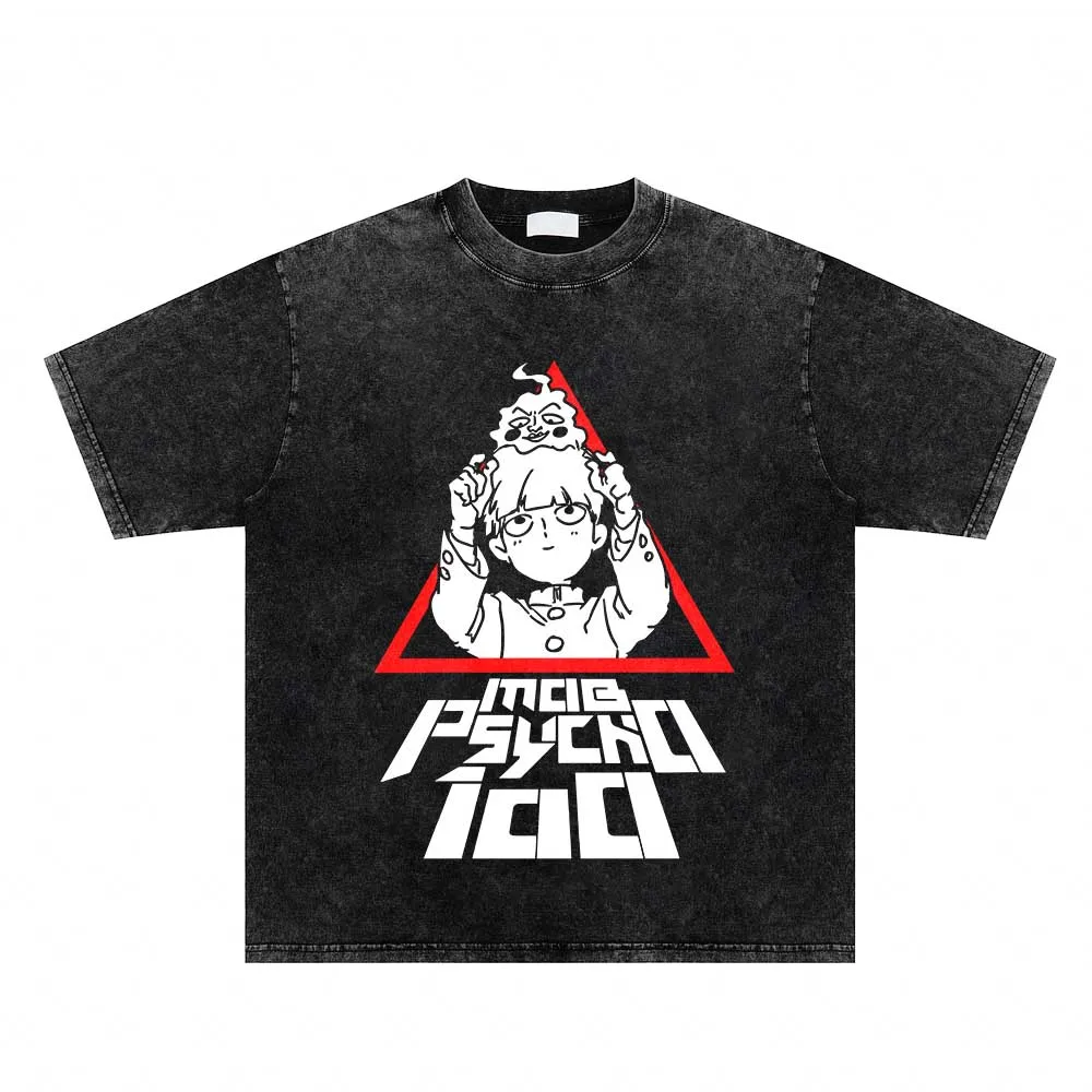 

Футболка женская/мужская оверсайз с графическим принтом, топ с мультипликационным принтом психопсиходелия и манга, одежда из аниме, 100