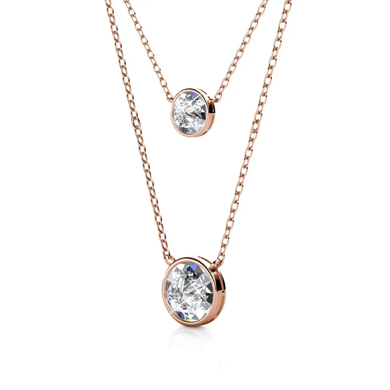 Фото Daisini двухслойное круглое ожерелье с подвеской, украшенное кристаллами Сваровски, геометрическое колье, латунные украшения для женщин №4