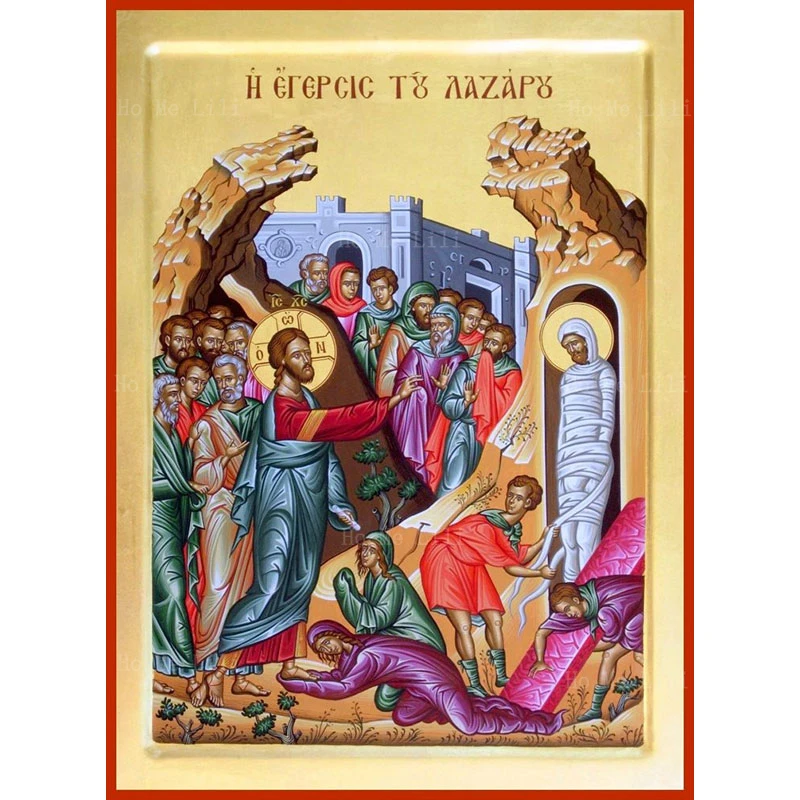 

Ascension Of Jesus Lord Resurrection Raising Of Lazarus Icon Christian Canvas Wall Art By Ho Me Lili For Livingroom Decor