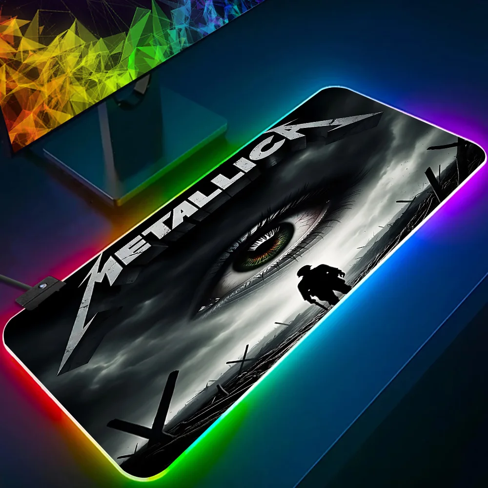 Коврик для мыши с RGB-подсветкой M-METALLICAS для ПК, игровой коврик для мыши с LED-подсветкой, резиновый коврик для игрового компьютера (art.: 3920d8a9fbe21) - 3920d8a9fbe21