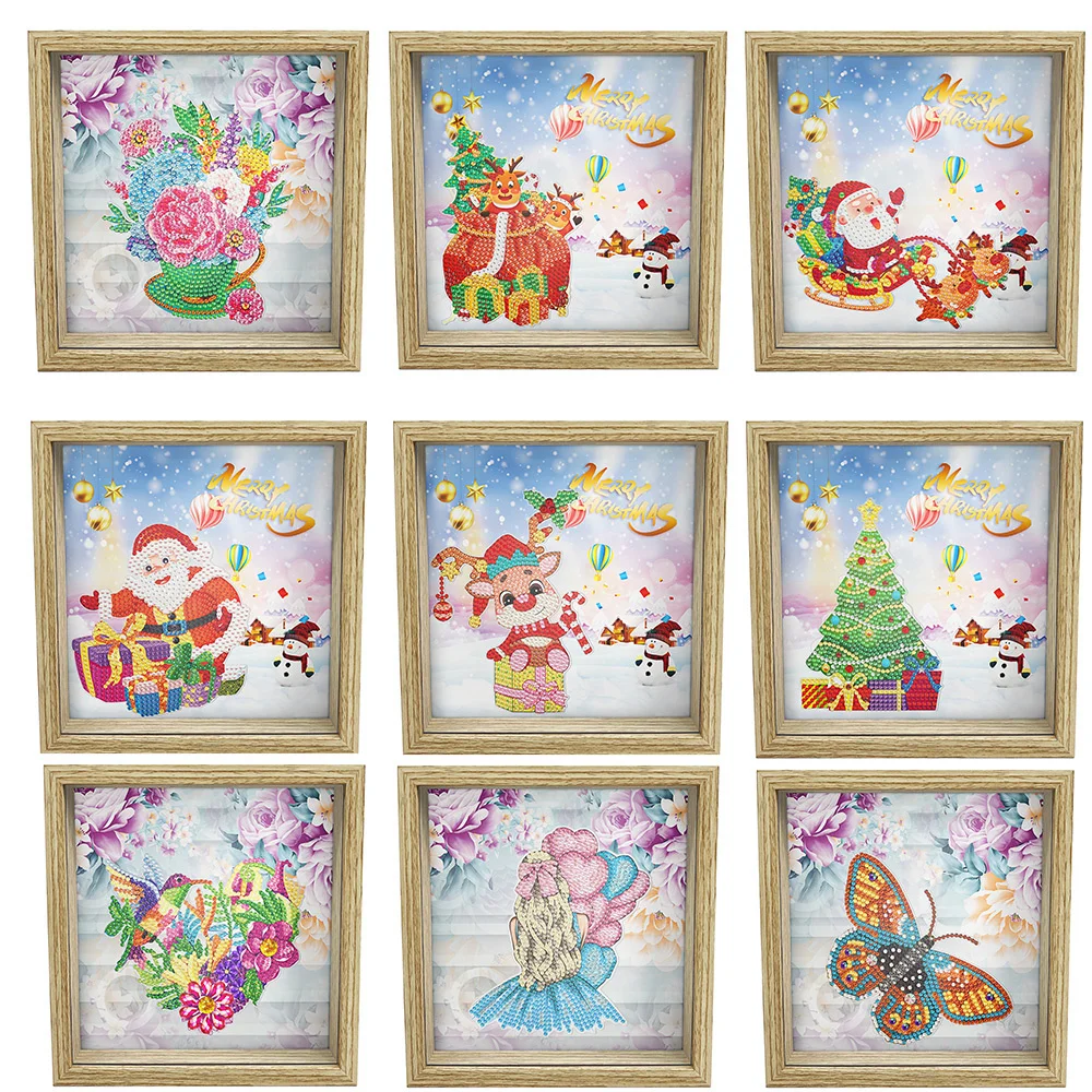 

HUACAN бриллиантовый рисунок Рождество Копилка круглая специальная форма вышивка мозаика Копилка Рождественский подарок домашний декор